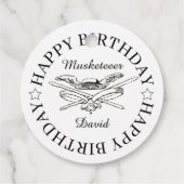 Musketeer Hero Happy Birthday Party  Bedankjes Labels (Achterkant)
