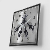 Musketeer Swords Silver Square Wall klok (Hoek)