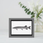 Muskie Vissen art Kaart (Staand voorkant)
