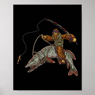 Muskie Vissen Tiger Musky Jagen Bigfoot Visser Poster