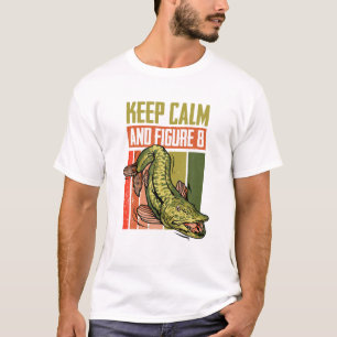 Muskie Vist spierpijn Houd kalm en afbeelding acht T-shirt