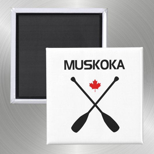 Muskoka Canada Crossed Paddle Oars Maple Leaf Magneet