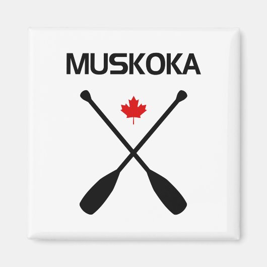 Muskoka Canada Crossed Paddle Oars Maple Leaf Magneet (Voorkant)