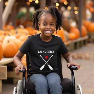 Muskoka Canada Gekruiste Peddel Roeispanen Esdoorn T-shirt