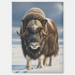Muskox in het Aulavik National Park in Canada Magneet