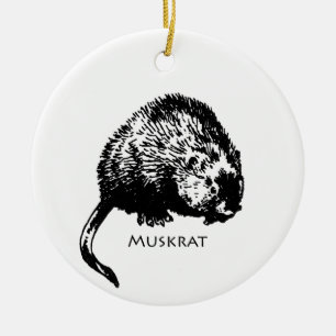 Muskrat (afbeelding) keramisch ornament
