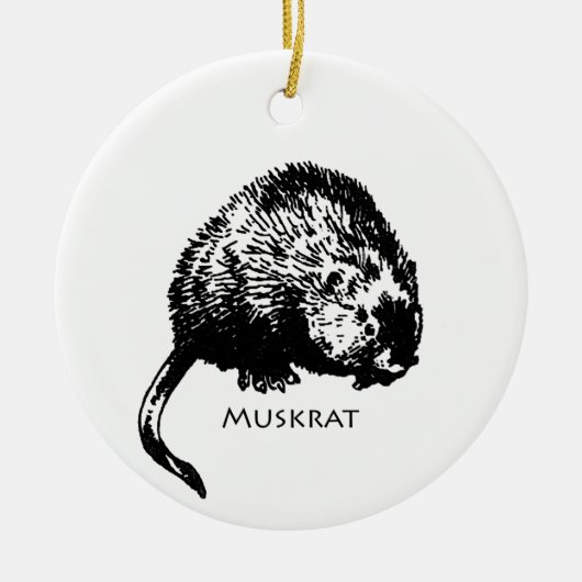 Muskrat (afbeelding) keramisch ornament (Voorkant)