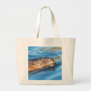 Muskrat op Vassar Boerderijen Ecological Preserve Grote Tote Bag