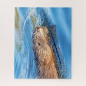 Muskrat op Vassar Boerderijen Ecological Preserve Legpuzzel (Verticaal)