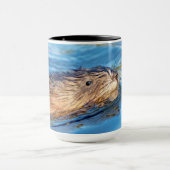 Muskrat op Vassar Boerderijen Ecological Preserve Mok (Midden)