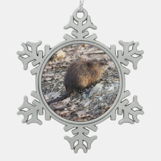 Muskrat Tin Sneeuwvlok Ornament
