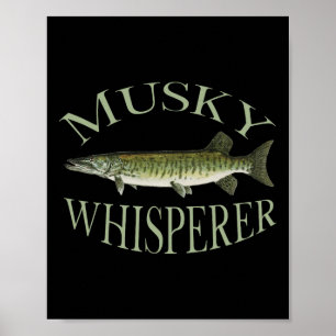 Musky Muskellunge Vissen Illustratie Kunst Vissen  Poster