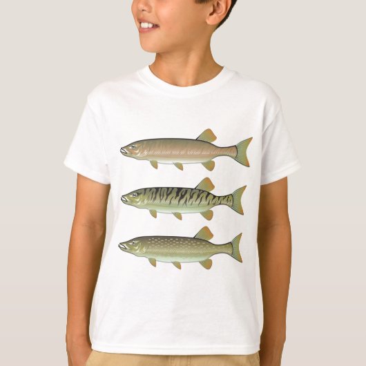 Musky Tiger musky and Northern Pike vector T-shirt (Voorkant)