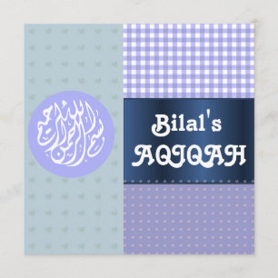 Muslim Baby boy blue aqiqah Islamic Kaart