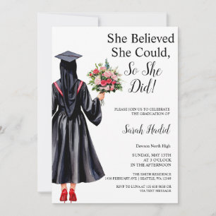 Muslim Hijabi Afstuderen Invitation Kaart