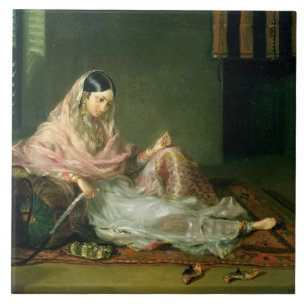 Muslim Lady Reclining, 1789 (olie op doek) Tegeltje
