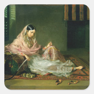 Muslim Lady Reclining, 1789 (olie op doek) Vierkante Sticker
