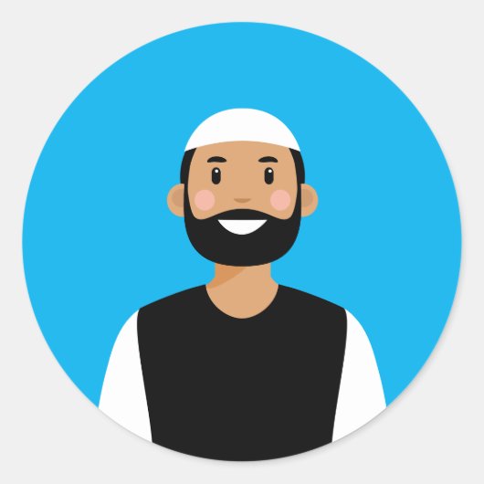 Muslim Man Classic Round Sticker (Voorkant)
