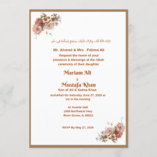 Muslim Nikah Invitation Kaart