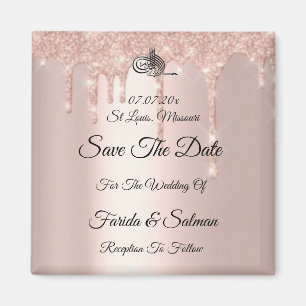 Muslim Roos    GoldSave the Date Magnet  Magneet