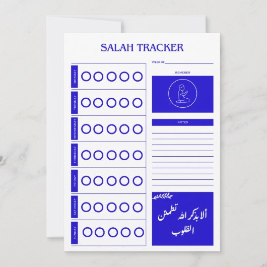 Muslim Salah Weekly Tracker Save The Date (Achterkant)