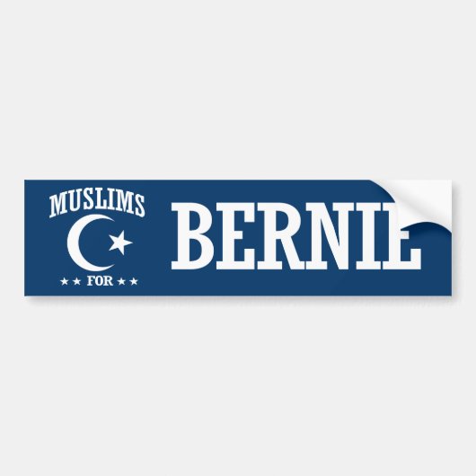 MUSLIMS VOOR BERNIE SANDERS BUMPERSTICKER (Voorkant)
