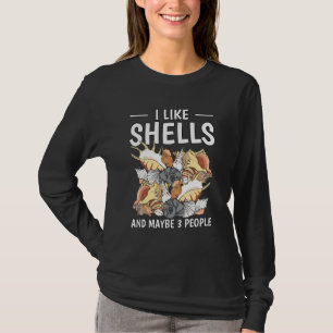 Mussel Clam Seashell ik hou van Shells en misschie T-shirt