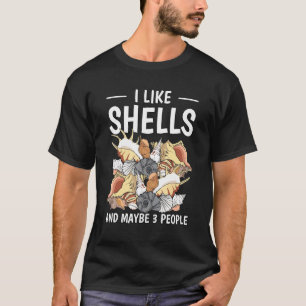 Mussel Clam Seashell ik hou van Shells en misschie T-shirt