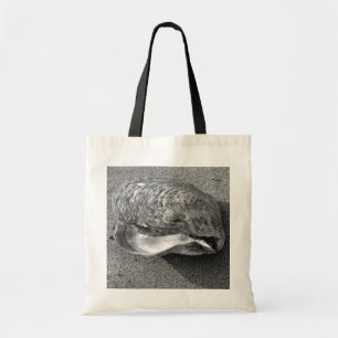 Mussel Shell Black en White Beach Canvas tas