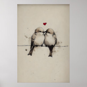 Mussen Liefde Printen, Hart Valentijn Print