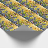 Mussen neergestreken op hek piket cadeaupapier (Hoek)