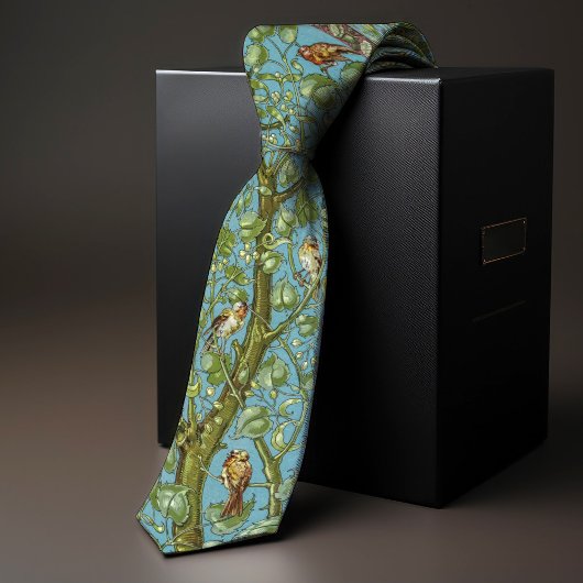 Mussen Vogels Monogram Kunst en Ambachten Mannen Stropdas