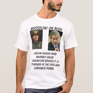 Mussolini op Struik, struik_points, fascisme zou . T-shirt