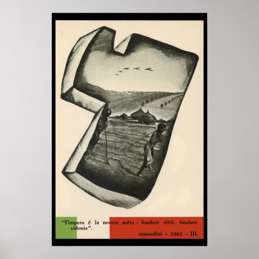 Mussolini Propaganda Poster (Voorkant)