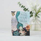 Must Be a Mermaid Mixed Media Collage Briefkaart (Staand voorkant)