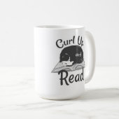 Must Curl Up Read Cat Lover Reading Design Koffiemok (Voorkant rechts)