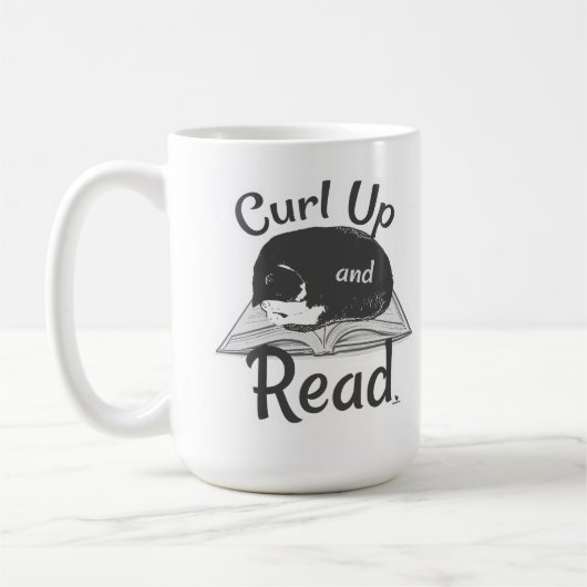 Must Curl Up Read Cat Lover Reading Design Koffiemok (Links)