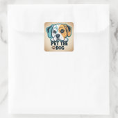 Must Pet Dog Vierkante Sticker (Tas)