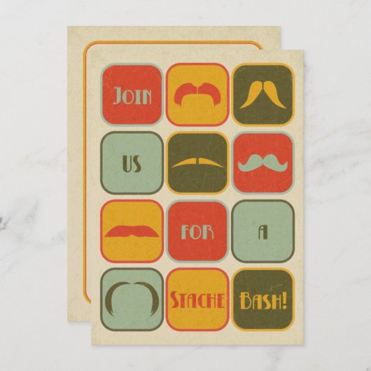 Mustache 40e verjaardag uitnodiging (Voorkant / Achterkant)