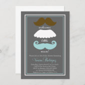 Mustache Baby shower Kaart (Voorkant / Achterkant)