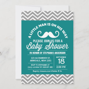 Mustache baby shower kleine mannen kaart