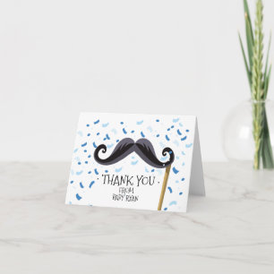 Mustache Baby shower Merci Note