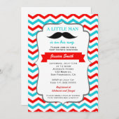 Mustache Baby shower Uitnodiging (Voorkant / Achterkant)