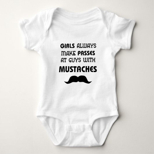 Mustache babykleding romper (Voorkant)