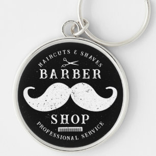 Mustache Barber Shop Modern Haarstylist Barbershop Sleutelhanger