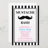 Mustache Bash Birthday Uitnodiging (Voorkant / Achterkant)