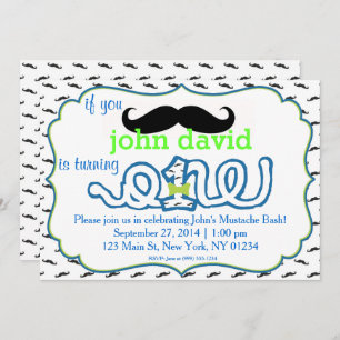 Mustache Bash eerste uitnodiging van de geboorte
