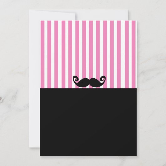 Mustache Bash Girls Rose Blanc Noir Invitations (Dos)