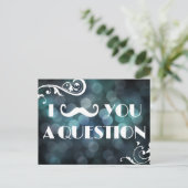 Mustache Bash Question Bokeh Lights Invitations (Debout devant)