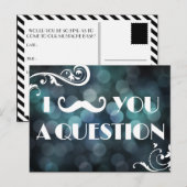 Mustache Bash Question Bokeh Lights Invitations (Devant / Derrière)